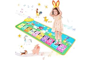 Innedu Tappeto Musicale, Tappetino per Pianoforte con Suoni e modalità di Animali Multipli, Carillon Luminoso, Musicale Educativo Giocattolo per Bambini 1 2 3 4 5 Anni (100 * 36 cm)
