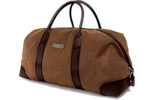DRAKENSBERG Weekender 'David' (L) - Vintage Reisetasche Herren, Damen aus Canvas mit Leder, erweiterbar, 60L - Umbra-Braun, DR00226
