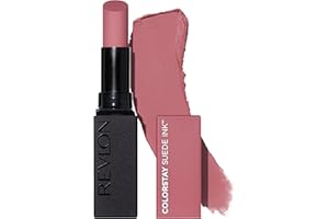 Revlon ColorStay Suede Ink Lipstick, Rossetto Opaco, A Lunga Durata, Formula No-Transfer, Arricchito con Vitamina E, Resistente All'Acqua, 008 That Girl, 2.55g
