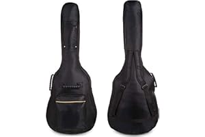 ADEPTNA Étui de transport rembourrée et résistante pour guitare acoustique classique, étui entièrement étanche, rembourrage en mousse - Noir