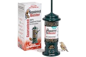 Squirrel Proof Bird Feeder for Seeds - Jacobi Jayne® Squirrel Buster® Bird Feeder – Metal Hanging Station for Garden Birds – Easy to Clean, Pigeon Resistant, Wild Bird Feeding Station