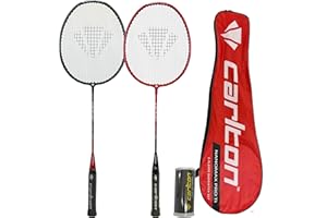 Carlton Nanomax Pro Ti Badminton Set, 2 Player Set with Rackets, Carry Cover & Shuttles
