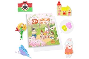 SONGTIY Cahier de dessin 3D, modèle réutilisable en papier épais coloré avec planche transparente résistante à la température, 40 motifs originaux de peinture graffiti, cahier de copie pour enfants, cadeau