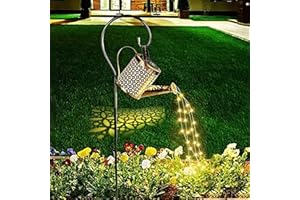 NEIOAAS Solar Watering Can Lights, LED Solar Lantern String Light Outdoor Garden Waterproof Hollowed-Out Retro Metal Water Can Lights, for Garden Patio Yard Pathway Lantern Plant Decoration(with Bracket)