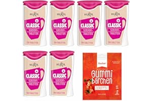 GENUSSLEBEN Zestaw Huxol Classic dozownik 6 x 580 tabletek, wegański, bez laktozy, bez glutenu, z gumowymi misiami niezawierającymi cukru