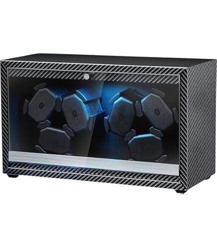 LuminousTime watchwinder | 4 horloges | LED | zwart 4