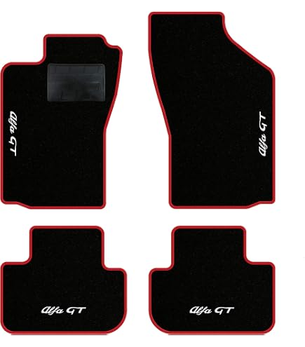 Tappetini Auto Personalizzati Per Alfa Romeo Spider 939 (2006-2010) – Moquette Made In Italy Con Bandiera Italia E Bordo Rosso