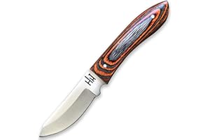Hobby Hut HH-323 Coltelli a Lama Fissa, Coltello da Caccia Fatto a Mano su Misura con Fodero, Coltello Fisso, Extra affilato, Lama Fissa Fiera per Caccia da Campeggio, Fodero in Pelle
