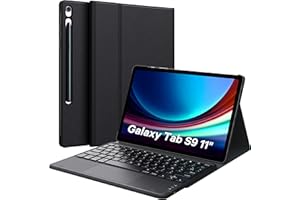 Earto Clavier Tablette Samsung Tab S9, Touchpad pour Samsung Galaxy Tab S9 11 '' 2023, 2 Canaux BT, Mégnétique Détachable AZERTY Clavier pour Tab S9 (SM-X710/X716B/X718U), Noir