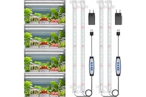 ‎WIAXULAY Wiaxulay Pflanzenlampe LED Vollspektrum, 6000K Vollspektrum-Wachstumslichter für Zimmerpflanzen mit 6/12/16-Stunden-Timer, 5 dimmbare Stufen für Hydrokultur-Sukkulenten, Pflanzenregal, 2 Stücke