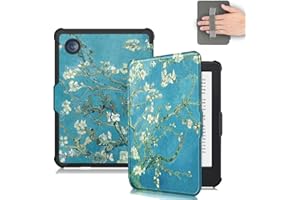 Vakarey Ultra Thin con Wake/Sleep Capa para Kobo Clara Colour/Kobo Clara 2E/Kobo Clara BW Funda con Correa de Mano,Flores