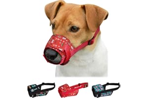 CollarDirect Kaganiec dla psa, dla małych, średnich i dużych psów, miękki, oddychający, nylonowy, bezpieczny wzór, ochrona ust, przeciw gryzieniu, szczekaniu, kagańce dla zwierząt domowych (wzór 1,