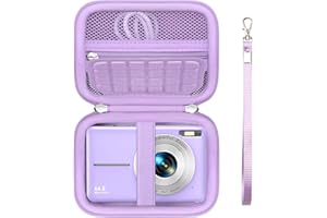 Supmay Tragetasche für VAHOIALD/für CAMKORY/für YiFuar/für FAYIBUY Digitalkamera 1080P Fotokamera, Speicherhalter Reisetasche mit Mesh Tasche für Batterie, USB-Kabel, SD-Karte, Lila
