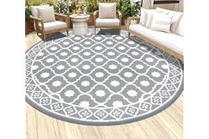 HEBE Outdoor Rug 6ft for Patios Waterproof Clearance Reversible Patio Mat Plastic Straw Rug RV Camping Mat Outside Area Rug Carpet for Camping RV,Porch,Deck,Balcony,Camper,Backyard