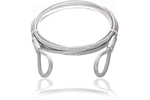 Drahtseile24 Steel Cable, Coated, with Eyelets, Steel Cable with Loops, Anti-theft Protection For Garden Furniture, Patio Furniture, Bicycles