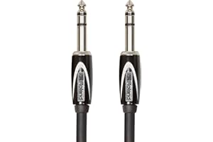 Roland Cable estéreo de interconexión de la serie Black TRS de 1/4 de pulgada, 1,5.m de longitud - RCC-5-TRTR, negro