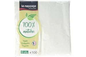 LE NAPPAGE ARTS DE LA TABLE FSC® - 100 tovaglioli di ovatta a 3 veli, 40 x 40 cm, colore: Bianco