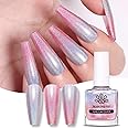 BORN PRETTY Iridescent Color Changing Nail Polish 2 In 1 Pink Thermal Glitter Nail Polish 1PCS 7ML Metallic Nail Polish