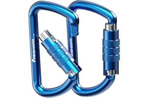 ‎FRESKARO FresKaro 3inch Twist Locking Karabiner Clips, 12kN 1224kg, Schwerlast, Rostfrei und Ultraleicht, 7075 Flugzeug Aluminium, für Hängematten, Camping, Schlüsselbund, Sichere Hunde