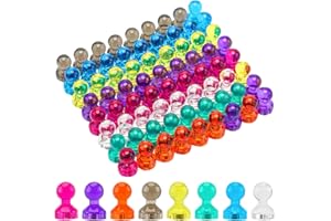 THAIBEAR 72PCS Small Fridge Magnets for Whiteboard, Magnets Strong Magnetic Push Pins Magnets, Colorful Acrylic Magnet for Refrigerator, Kitchen, Office, Classroom, Noticeboard