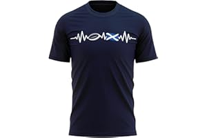 PURPLE PRINT HOUSE Scotland Flag Heartbeat Rugby T Shirt Mens Scottish Football Rugby Supporter Tee Top