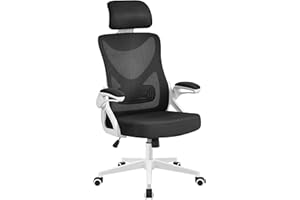 Yaheetech Silla de Oficina Ergonomica Silla Reposabrazo Ajustable Silla Oficina Trabajo con Reposacabeza Silla Giratoria Blan