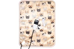 HR Huare Technology Pet Heating Pad, Adjustable Temp With Waterproof And Chew Resistance Cord Puppy Heat Pad, Mangy dog, 55X45cm 1Pack