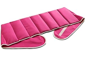 GIRAFFENLAND Faja térmica lumbar de semillas con cierre, largo aprox. 135cm, fucsia. Cojín térmico para la espalda. Huesos de cerezas