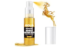 HOLAMDO 20g Paillettes Comestibles Spray, Or Paillettes Alimentaires Comestibles pour DéCoration de GâTeaux, Cocktails, Spray Paillette - Colorant Alimentaire Poudre Edible Glitter Spray