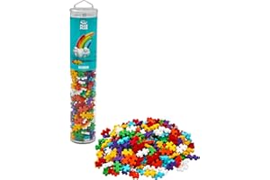 Plus-Plus 9604262 Geniales Konstruktionsspielzeug, Regenbogen, Kreativ-Bausteine Tube, 240 Teile