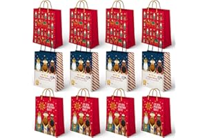 OH YEAH - 12 Bolsas Regalo Reyes Magos - 26 x 10 x 32 cm - 3 Diseños Variados - Regalo para Navidad - Bolsas para Regalos Temático Reyes Magos - Detalles Personalizados - REGALO ÚNICO
