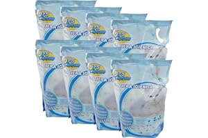 BPS BUENA PET SHOP LETTIERA GATTO SILICIO 【30.4 LITRI】【8 BUSTE DA 3.8L 】 per Gatti a Lunga Durata ai Cristalli di Silicio, assorbiodore