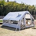 Miuxe Inflatable Tent House 6 Person Family 4 Season Air Tents for Camping, Outdoor Big Inflatable Tent with Pump Easy Setup Large Blow Up Tents, Glamping Tents Large Vestibule