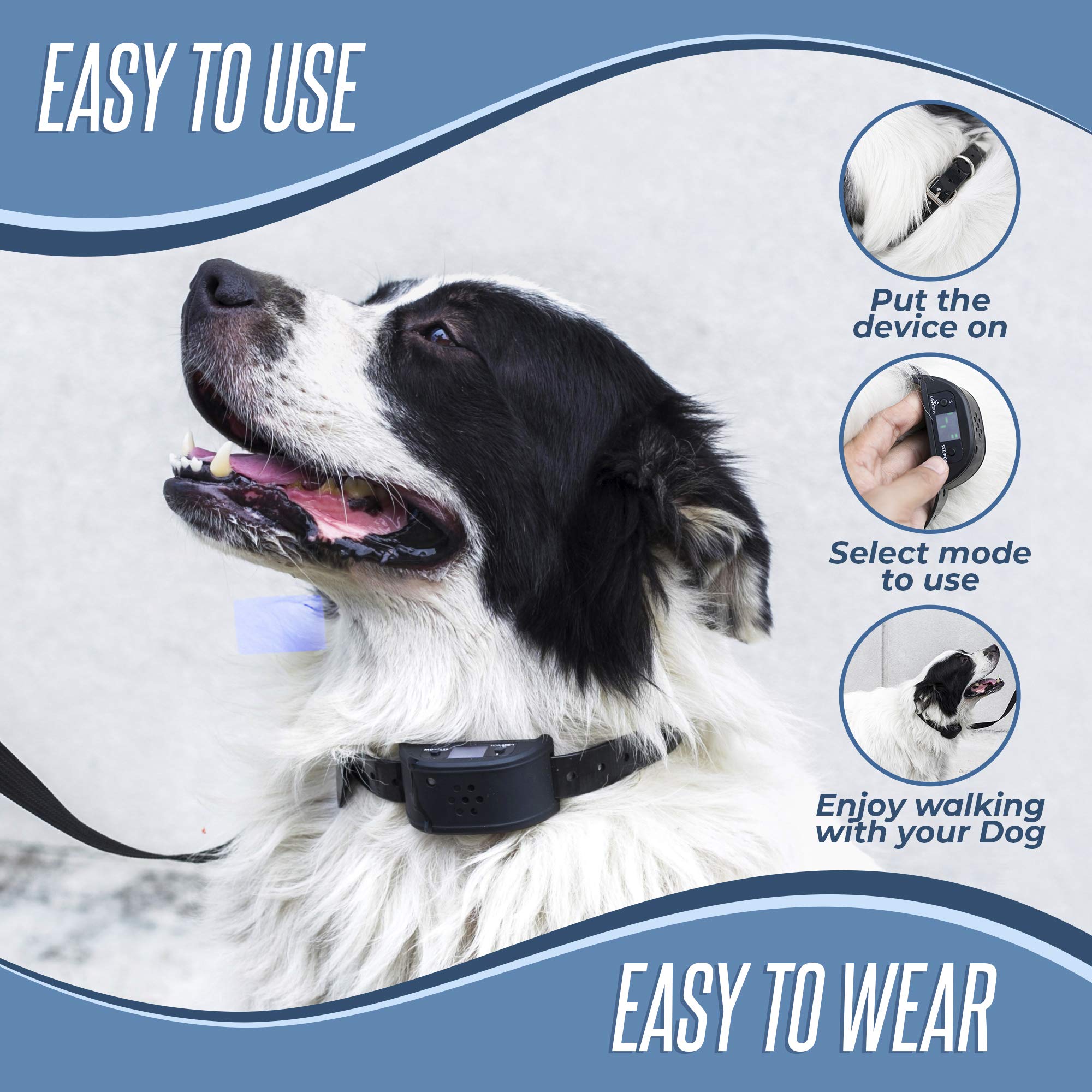Pet Union No Bark Dog Collar, Stop Dogs Barking with Sound & Vibration