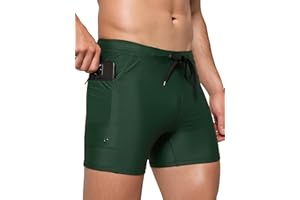 Arcweg Męskie kąpielówki szorty elastyczne męskie stroje kąpielowe z kieszeniami na zamek błyskawiczny męskie majtki kąpielowe ze sznurkiem szorty na plażę do pływania