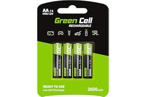 ‎GREEN CELL Green Cell 4x Akumulatory Paluszki AA R6 2600mAh Ni-MH – wysokiej jakości akumulatory niklowo-metalowo-wodorowe, ładowalne, trwałe i kompatybilne ze wszystkimi ładowarkami do AA