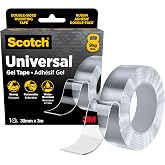 Scotch &uuml;niversal jel bant, 30 mm x 3 m, &ccedil;ift taraflı nano montaj bandı, şeffaf, su ge&ccedil;irmez, &ccedil;ıkarılabilir, 9 kg'a kadar taşı