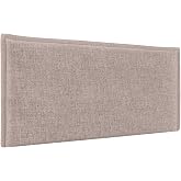 DHOME Solid Natural Linen Headboard with Trim Upholstered Headboard for Bed Bedroom Modern Top Trending (Earth, 95 cm (80/90