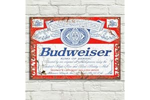 LBS4ALL Budweiser king of beers Signs Metal Plaque Aluminium Vintage Pub Tiki Bar Home Cafe Wall Beer Retro Club