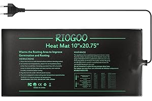 RIOGOO Strapazierfähige Setzling-Heizmatte Wasserdichtes Gewächshaus-Heizkissen 10" x 20,75" Keimbeheiztes Gewächshaus Wärmematte Hydroponischer Gartensaatstarter