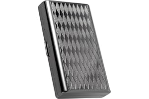 Goshentech Retro-Metallgehäuse, 14 Kapazität, metallisch glänzend, schwarz, doppelseitig, Bankkartenetui, Geldkassette (100 mm King Size) (Gun Black)