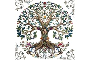 Xinpinzhou Tree 11ct Cross Stitch, 11 Count Counted Stamped Pre Printed Cross Stitch Embroidery Kits for Adults Beginners Starter Advanced Easy Crossstitch Patterns Set Wall Decor 40x40 cm