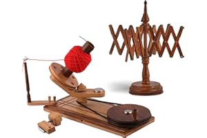 Brainmart Bobinadora de Bolas de Hilo de Madera operada a Mano e Hilo de Lana rápida, Soporte para Cuerda, Accesorios de Ganchillo, Regalo de tejedor (Bobinadoras combinadas exclusivas)