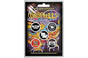 Thin Lizzy Pack of 5 Official Chinatown Band Logo Brooches Set of 5 Size One Size, Mehrfarbig, One size