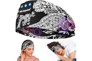 ink-topoint Sleep Headphones Headband Bluetooth 5.4 Soft Headphones for Sleeping & Sport with Thin Speakers,Wireless Music Earphones Tech Gifts for Men Women Teens Yoga Workout Fitness Relax Travel