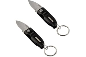 munkees 2 x nóż składany I, breloczek do kluczy, nóż kieszonkowy, stal nierdzewna, czarny, dwupak, 25149