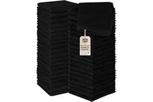 Utopia Towels - Juego de Toallas de Algodón - 100% Algodón Ring Spun, Altamente Absorbentes, Toallas Faciales Suaves (30 x 30 cm) (60 Paquetes, Negro)