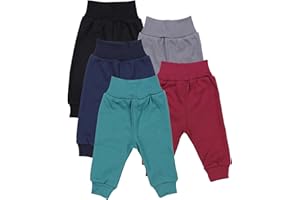 TupTam Pantalones Bebé 5 Unidades – Pantalón Algodón Suave para Bebé Niño y Niña, Certificación Oeko-Tex