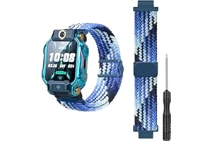 GIOPUEY Pasek kompatybilny z imoo Watch Phone Z7/Z6, elastyczny nylonowy pleciony pasek, zamiennik paska [unisex]