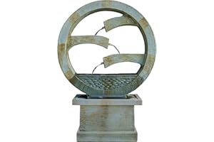 Easy Fountain Tranquil Spills Water Fountain, Glassfibre Reinforced Concrete (GRC), Natural, One Size